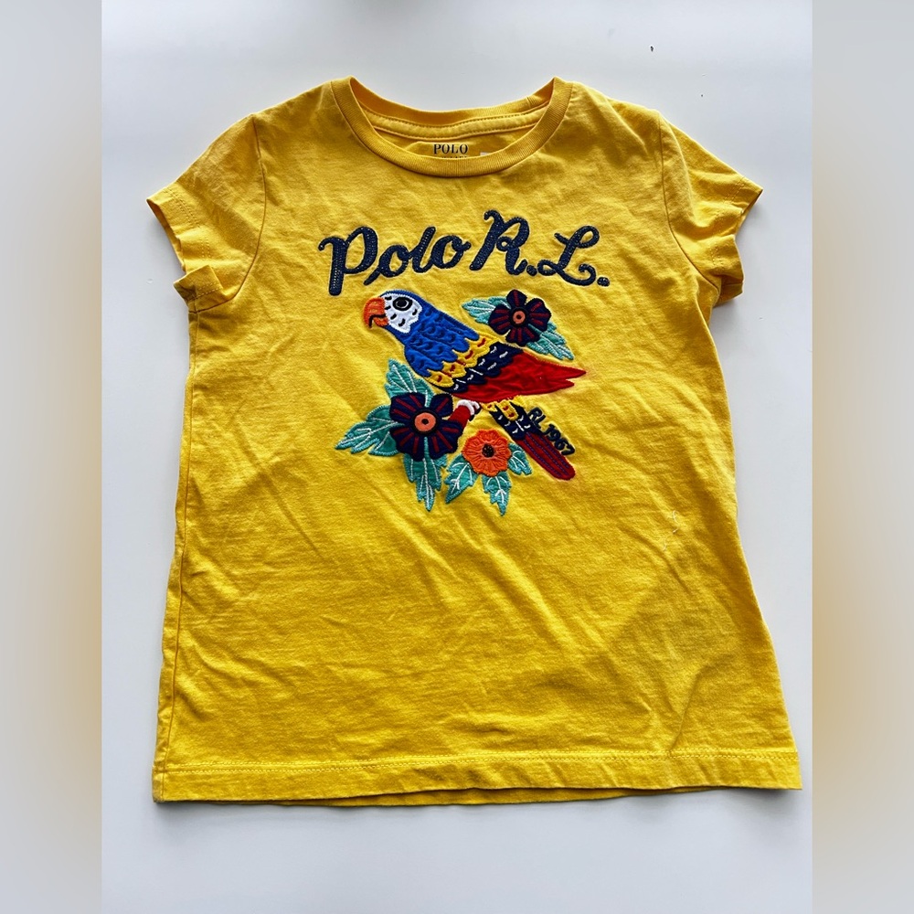 Polo Ralph Lauren Parrot Tee T- Shirt in Yellow boys girls 5